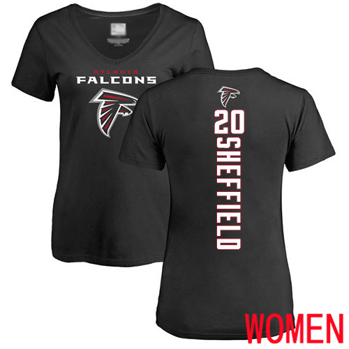 Atlanta Falcons Black Women Kendall Sheffield Backer NFL Football #20 T Shirt